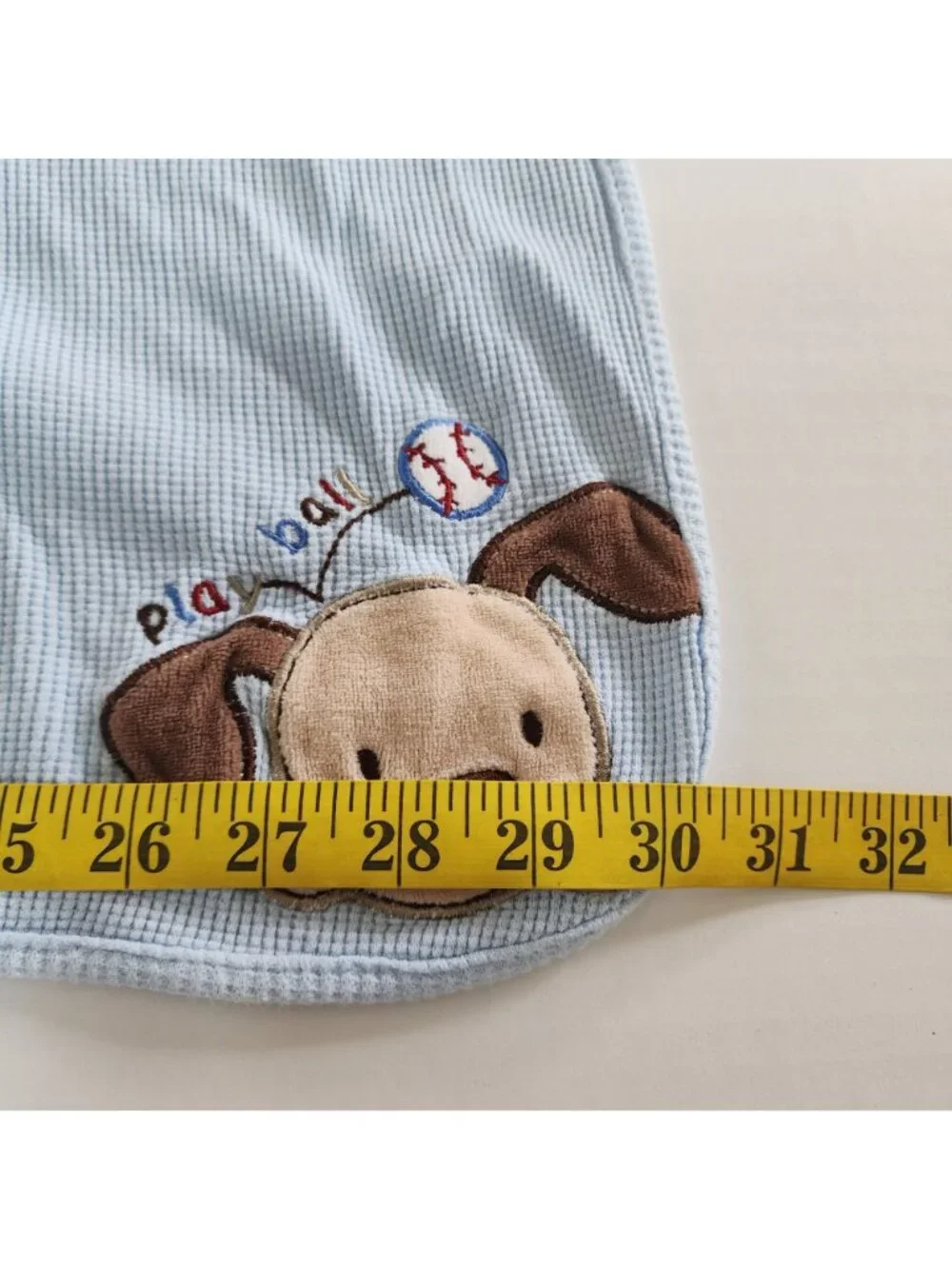 Just Born blue baby blanket Play Ball Puppy Dog Thermal waffle weave